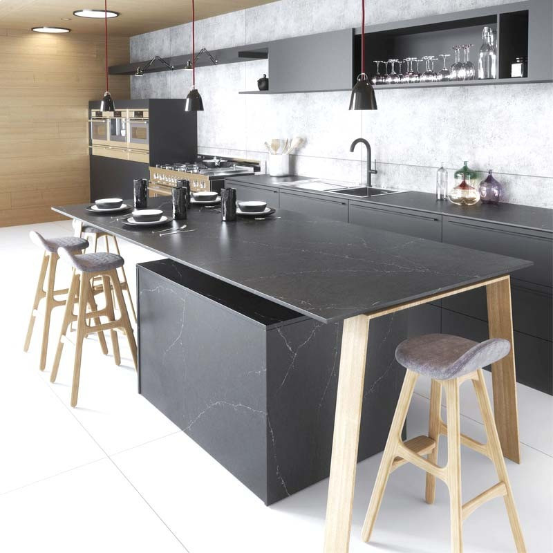 Plan de travail en Quartz Silestone® Charcoal soapstone